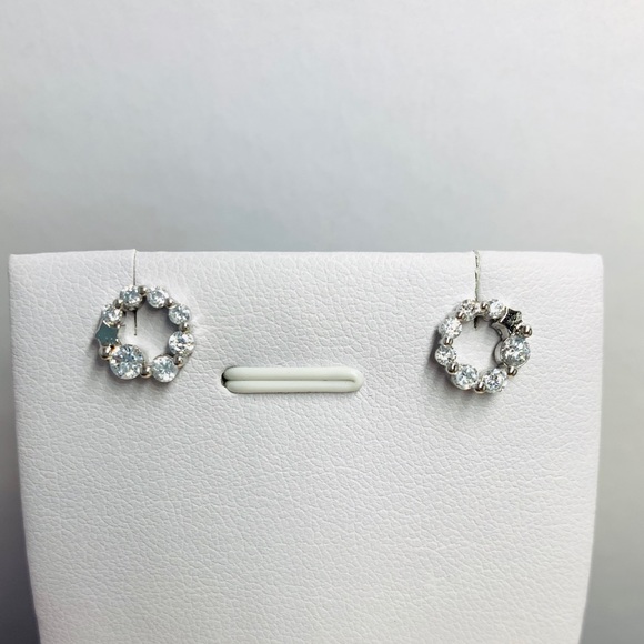 Sterling Silver CZ Stud Earrings - Picture 4 of 6